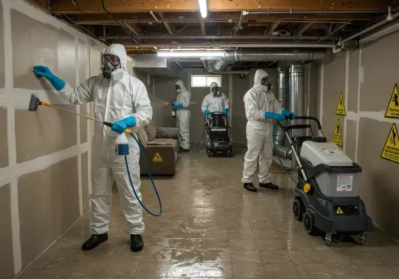 Basement Moisture Removal and Structural Drying process in Bunk Foss, WA